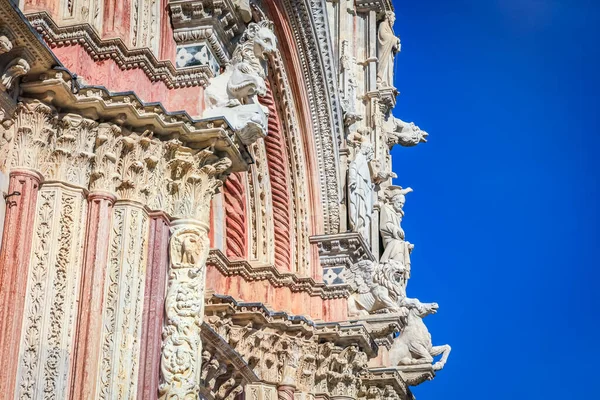 Catedral Medieval Gótica Antigua Ornamentada Cielo Despejado Toscana Italia — Foto de Stock