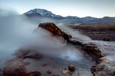 Atacama Çölü 'nde Gayzer El Tatio, Şili' nin And Dağları, Güney Amerika