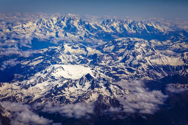 Воздушный Альпийский Пейзаж Величественный Гран Парадизо Покрытый Снегом Итальянские Альпы — стоковое фото