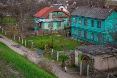Bulutlu bir günde Minsk kenar mahallelerinde, Beyaz Rusya, Doğu Avrupa
