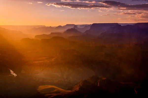 Grand Canyon South Rim Colorado River Sunset Arizona United States — Stock Photo, Image