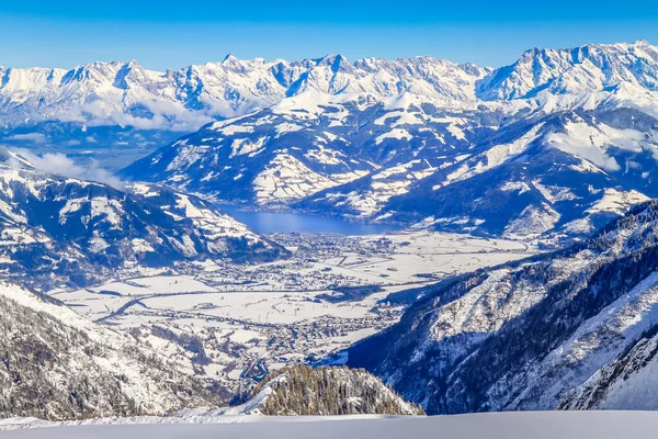 Paisagem Kaprun Esqui Snowcapped Montanha Tirol Áustria — Fotografia de Stock