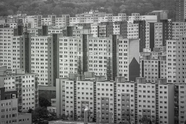 Blocs Motifs Appartements Ère Communiste Soviétique Bratislava République Slovaque — Photo