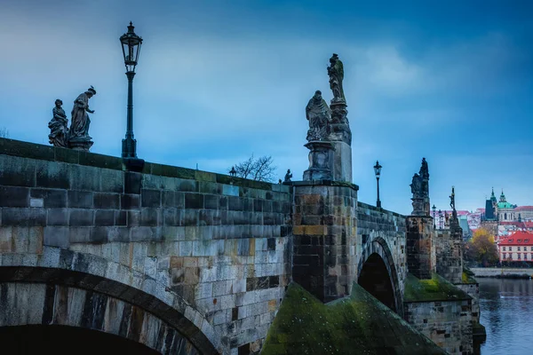 Charles Bridge Dramatic Awn Prague Old Town Czech Republic — стокове фото