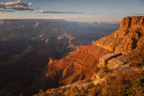 Grand Canyon South Rim Colorado River Sunset Arizona United States — Stock Photo, Image