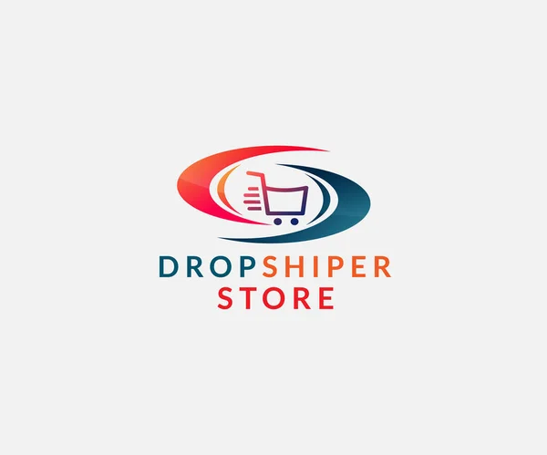 Drop Shipping Logo Design Template Illustration — Stock Vector