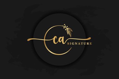 Lüks imza logosu tasarımı. El yazısı vektör logosu tasarımı resimleme