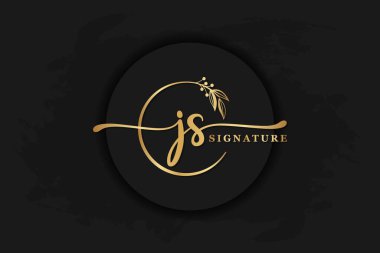 Lüks logo tasarımı ilk J 'ler. El yazısı vektör logosu tasarımı resimleme