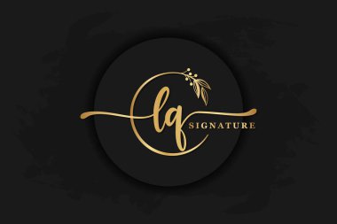 Lüks logo tasarımı ilk IQ. El yazısı vektör logosu tasarımı resimleme