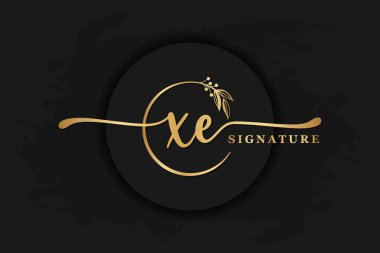 Lüks logo tasarımı ilk Xe. El yazısı vektör logosu tasarımı resimleme