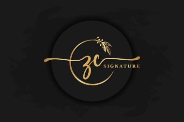 Lüks logo tasarımı ilk zc. El yazısı vektör logosu tasarımı resimleme