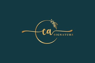 Lüks logo tasarımı. El yazısı vektör logosu tasarımı resimleme