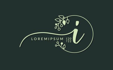 El yazısı İmza Harfi i kaligrafik vektör grafik tasarımı, düğün kartı için kullanılabilir, kişisel imza, logo tasarım konsepti çizimi