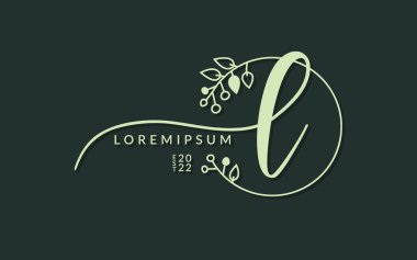 El yazısı İmza Harfi. Kaligrafik vektör grafik tasarımı, düğün kartı, kişisel imza, logo tasarım konsepti çizimi için kullanılabilir.