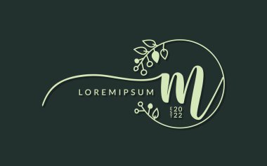 El yazısı imzalı harfler m kaligrafik vektör grafik tasarımı, düğün kartı için kullanılabilir, kişisel imza, logo tasarımı konsept çizimi
