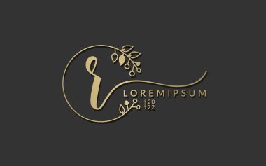 El yazısıyla imzalanmış harf r kaligrafik vektör grafik tasarımı, düğün kartı, kişisel imza, logo tasarım konsepti çizimi için kullanılabilir