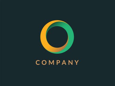 O harfi logo tasarım şablonu elementleri