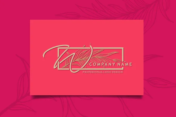 Initial Letter Handwriting Beauty Logo Design Love Elegant Feminine Branding — Stockový vektor
