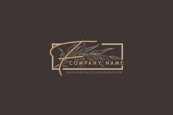 Inicial Letra Luxo Beleza Floresce Ornamento Monograma Logotipo —  Vetores de Stock