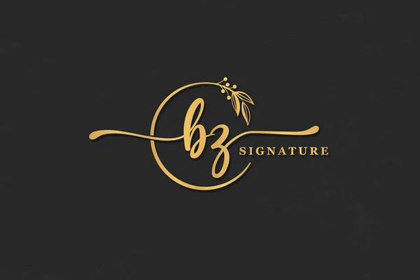 Goldene Unterschrift Anfangsbuchstabe Goldene Unterschrift Handschrift Vektor Logo Design Illustration — Stockvektor