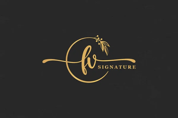 Golden Signature Initial Letter Golden Signature Handwriting Vector Logo Design — Stockvektor