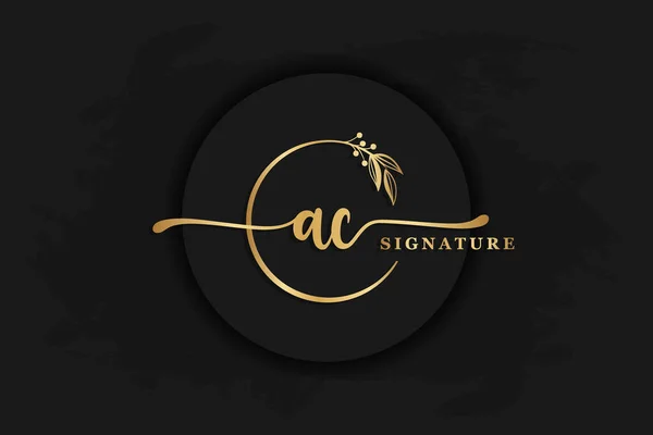 Luxury Signature Logo Design Initial Handwriting Vector Logo Design Illustration — Stok Vektör