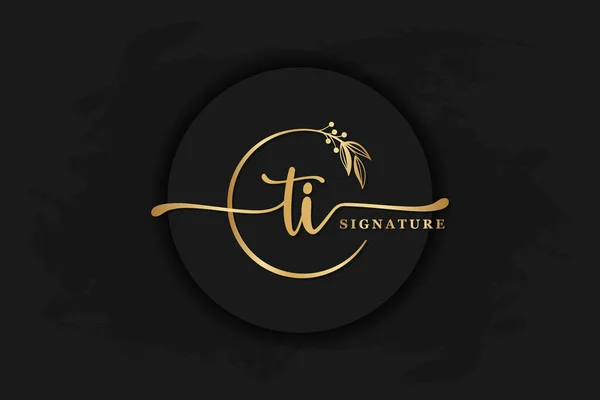 Lyx Signatur Logotyp Design Inledande Handstil Vektor Logotyp Design Illustration — Stock vektor