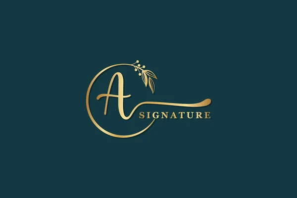 Luxury Signature Logo Design Initial Handwriting Vector Logo Design Illustration — Stok Vektör