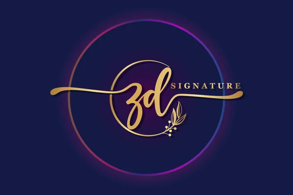 Luxury Signature Logo Design Initial Handwriting Vector Logo Design Illustration — 스톡 벡터