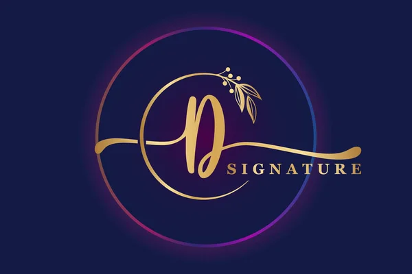 Luxury Signature Logo Design Initial Handwriting Vector Logo Design Illustration — Archivo Imágenes Vectoriales