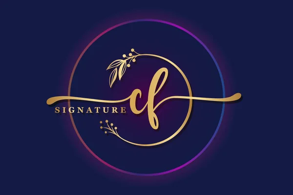 Luxury Signature Logo Design Initial Handwriting Vector Logo Design Illustration — стоковый вектор