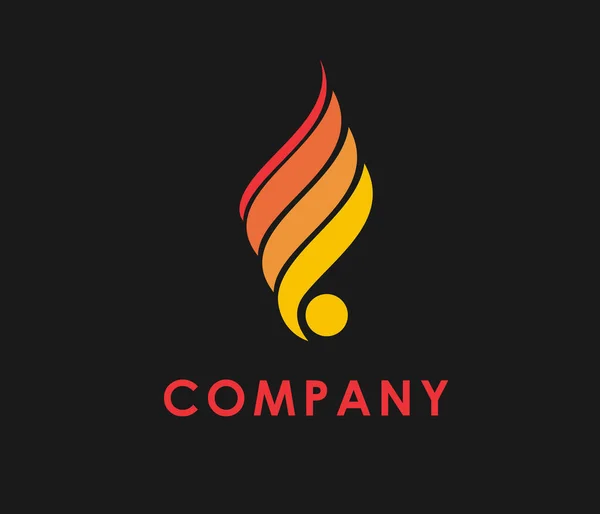 Логотип Буква Форме Пламени Изолированный Черный Фон Используемый Логотип Промышленного — стоковый вектор