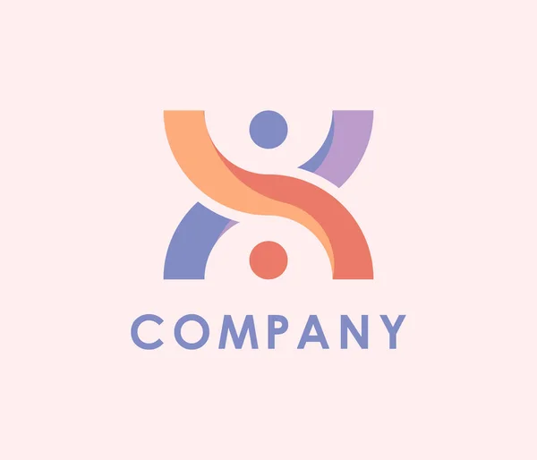 People Logo Vector Template Illustration Sign Design Community Gathering — 스톡 벡터