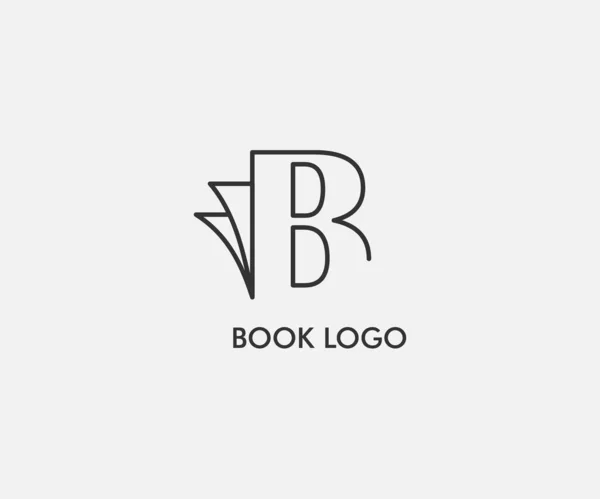 Outlined Logotype Letter Book Store Logo Design Template Usable Online — Stock Vector