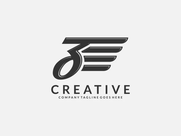 Logotype Letter Linked Wing Alphabet Logotype Vector Design — 스톡 벡터