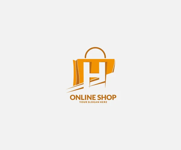 Vektor Einkaufstasche Mit Buchstabe Fast Shopping Symbol Creative Fast Shop — Stockvektor