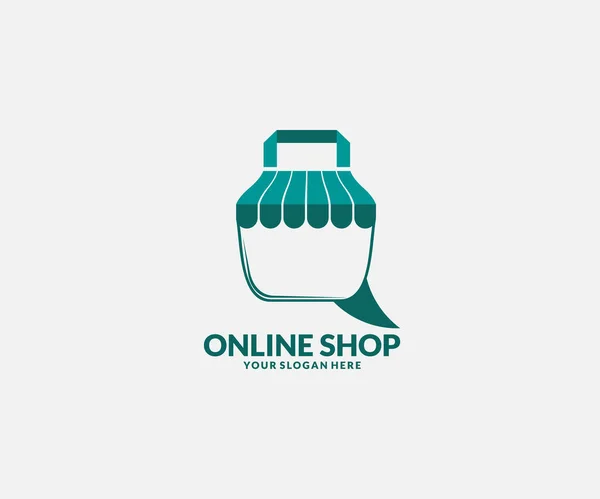 Вектор Онлайн Значок Магазину Логотип Творчого Інтернет Магазину Шаблони Логотипів — стоковий вектор