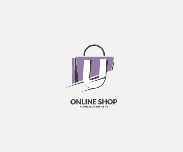 Vektor Einkaufstasche Mit Buchstabe Fast Shopping Symbol Creative Fast Shop — Stockvektor