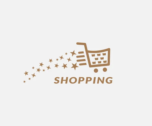 Een Trolley Winkelwagen Logo Pictogram Design Winkel Vector Afbeelding — Stockvector