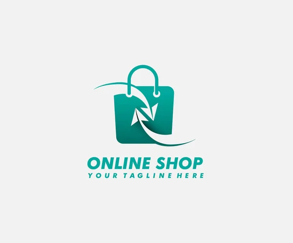 Vektor Einkaufstasche Mit Papierflieger Online Shop Symbol Creative Fast Shop — Stockvektor