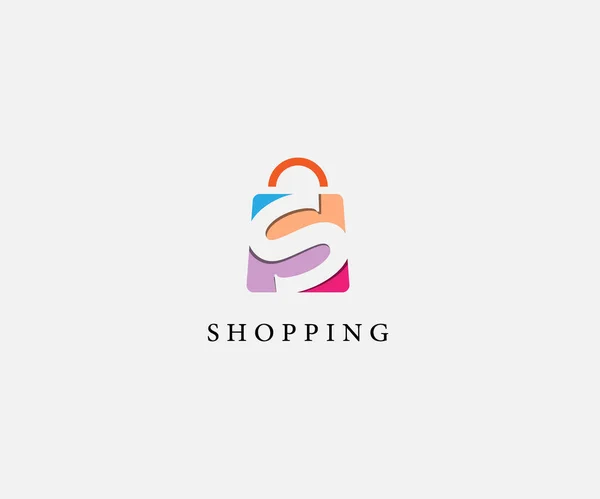 Vektor Einkaufstasche Mit Buchstabe Shopping Symbol Creative Fast Shop Creative — Stockvektor