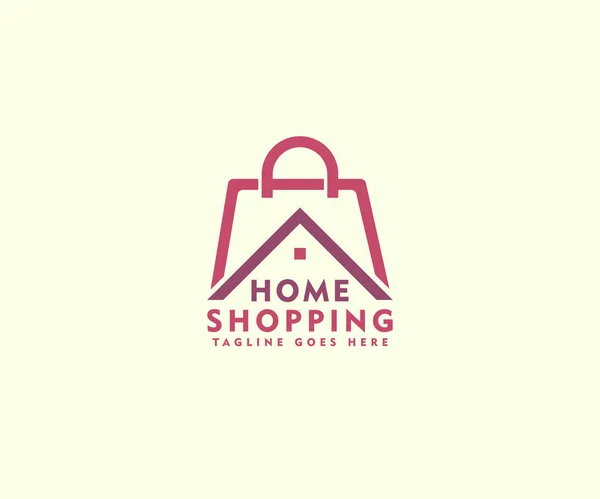 Roof Top Isolated Shopping Bag Logo Design Usable Logo Retail — Stock Vector