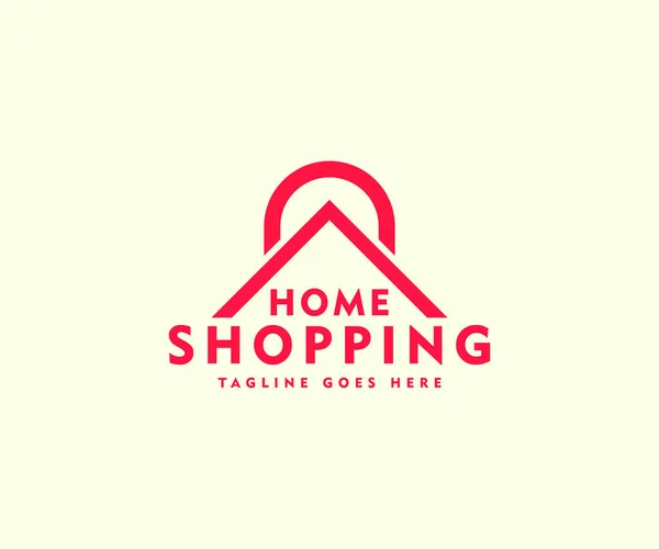 Roof Top Isolated Shopping Bag Logo Design Usable Logo Retail — Wektor stockowy