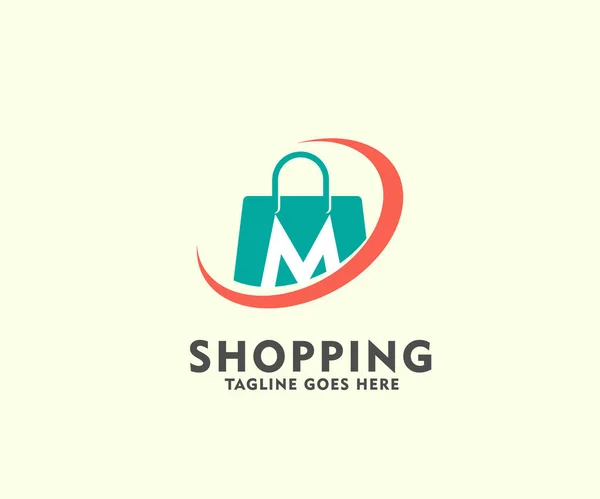 Letter Isolated Orange Bag Online Shop Logo Design Template Shopping — Wektor stockowy