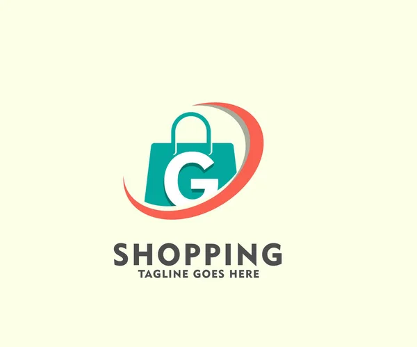 Brev Isolerad Orange Väska För Online Shop Logo Design Mall — Stock vektor