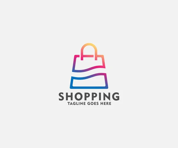 Shopping Bag Logo Design Template Illustration Usable Logo Retail Online — Vettoriale Stock