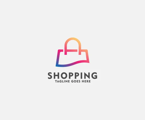 Shopping Väska Logotyp Design Mall Illustration Användbar Logotyp För Retail — Stock vektor