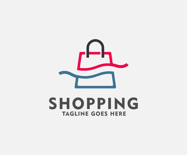 Shopping Bag Logo Design Template Illustration Usable Logo Retail Online — Vetor de Stock
