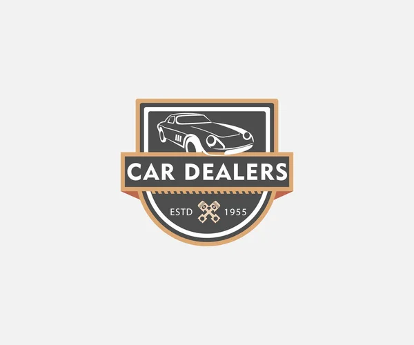 Vintage Logo Design Car Dealers Logo Design Template Illustration — Stock Vector