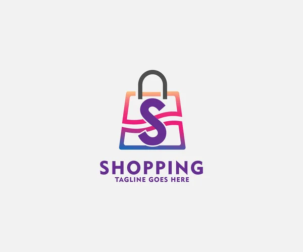 Letter Isolated Shopping Bag Logo Design Template Illustration Usable Logo — Wektor stockowy
